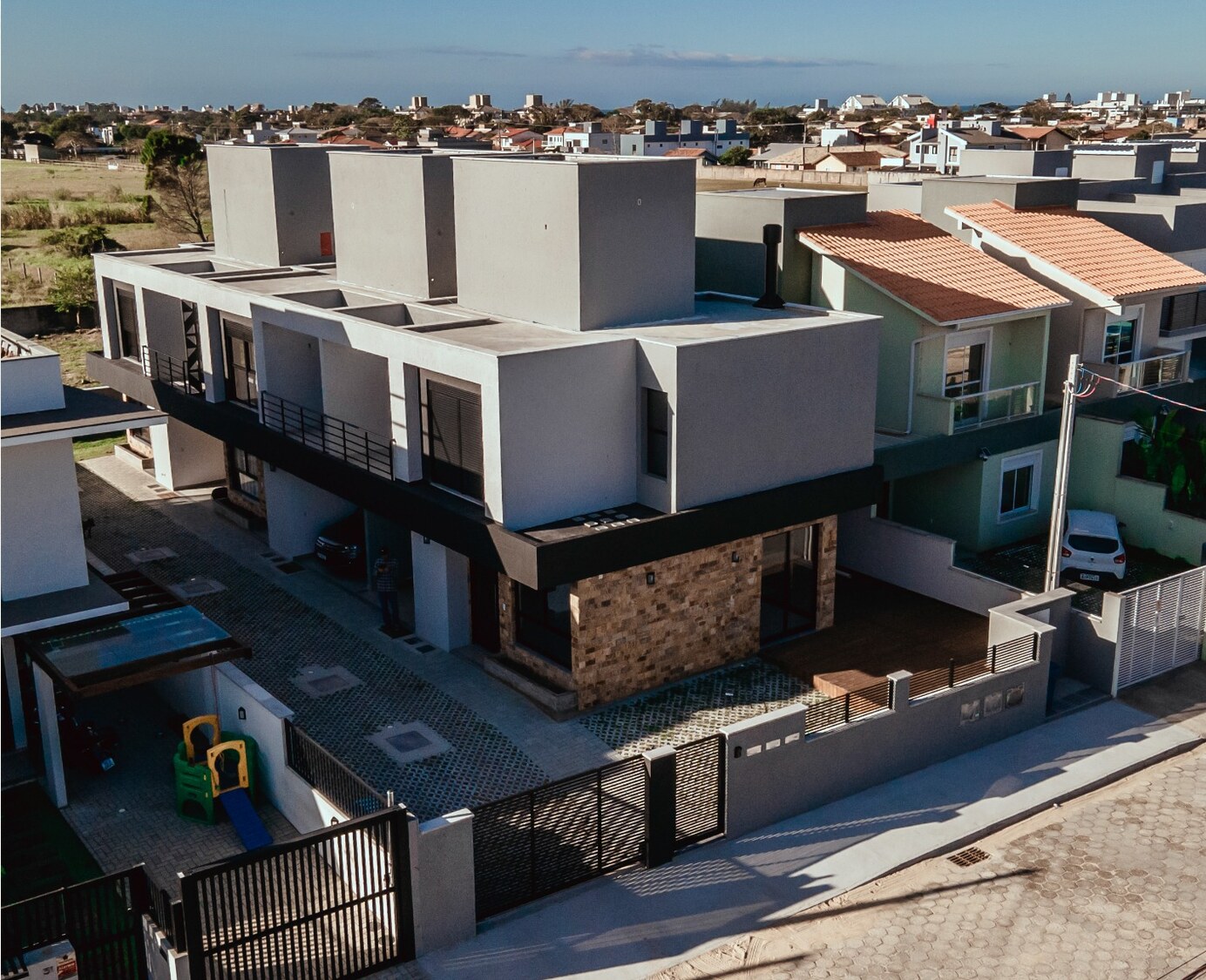 Vista aérea do Residencial Puerto Escondido, no Campeche